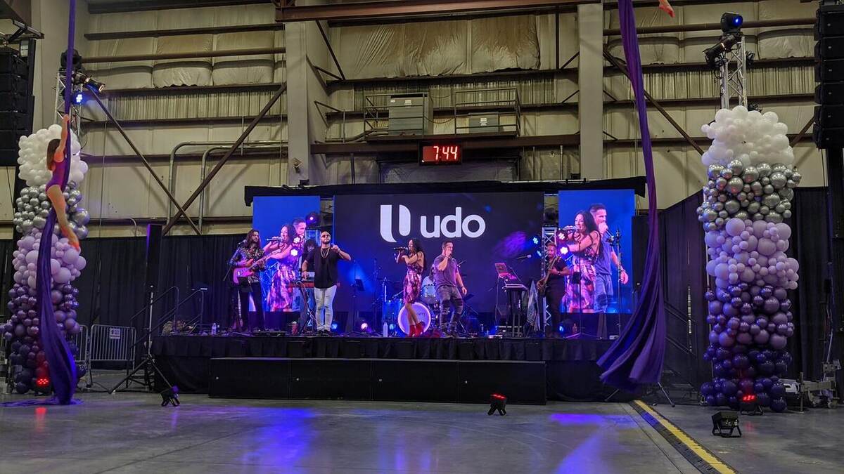 Corporate event with a live band